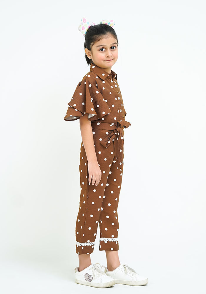 Printed Linen Jumpsuit - Wear Ochre