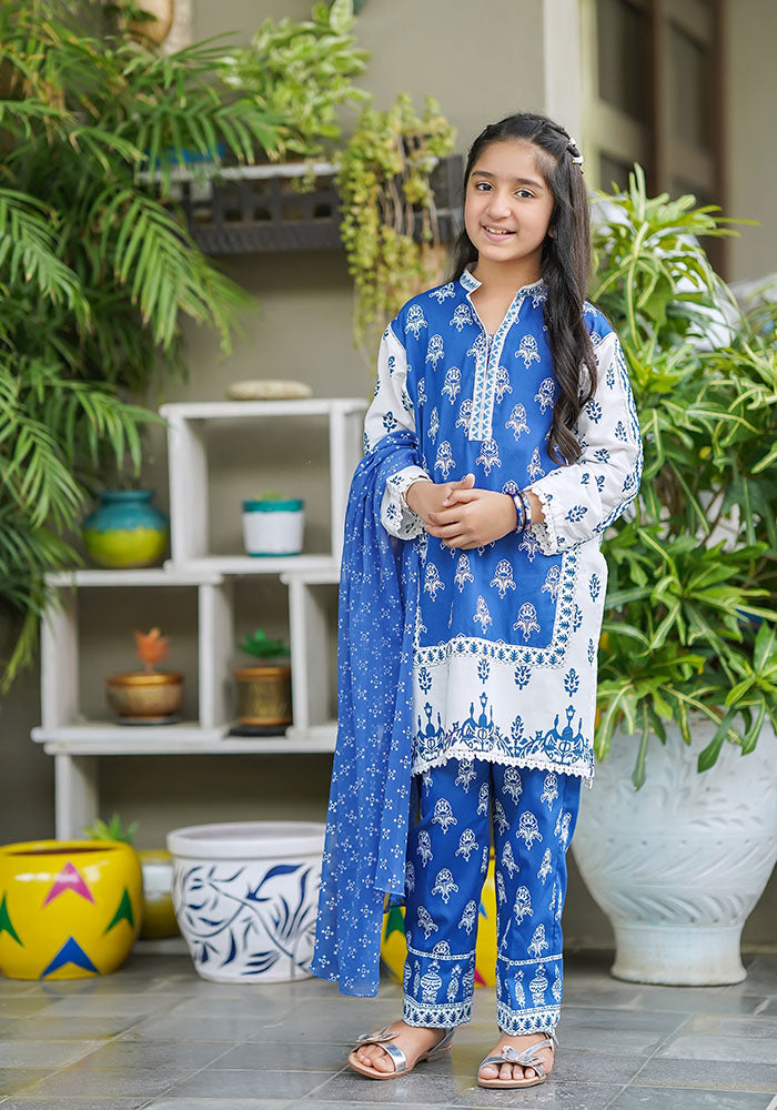 Cotton Printed 3 Pc Suit - Wear Ochre