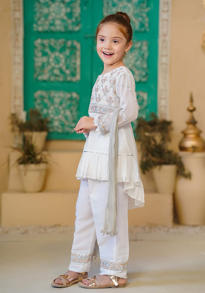Chiffon Embroidered 3 Pc Suit - Wear Ochre