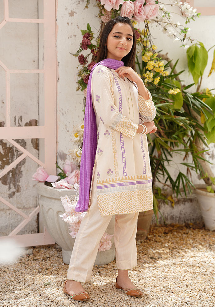Cotton Printed 3 Pc Suit - Wear Ochre
