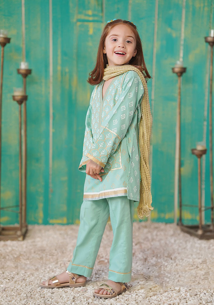 Cotton Printed 3 Pc Suit - Wear Ochre