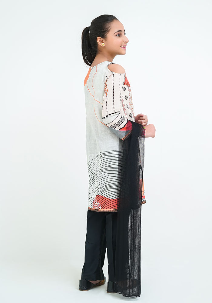 Lawn Digital Printed 3 Pc Suit - Wear Ochre