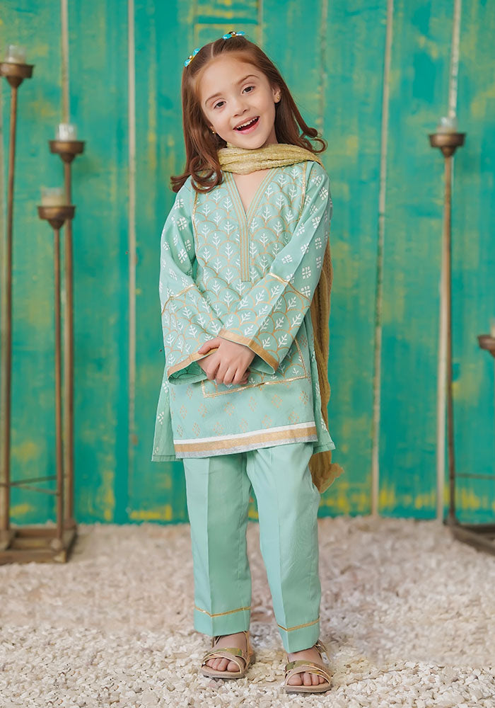 Cotton Printed 3 Pc Suit - Wear Ochre