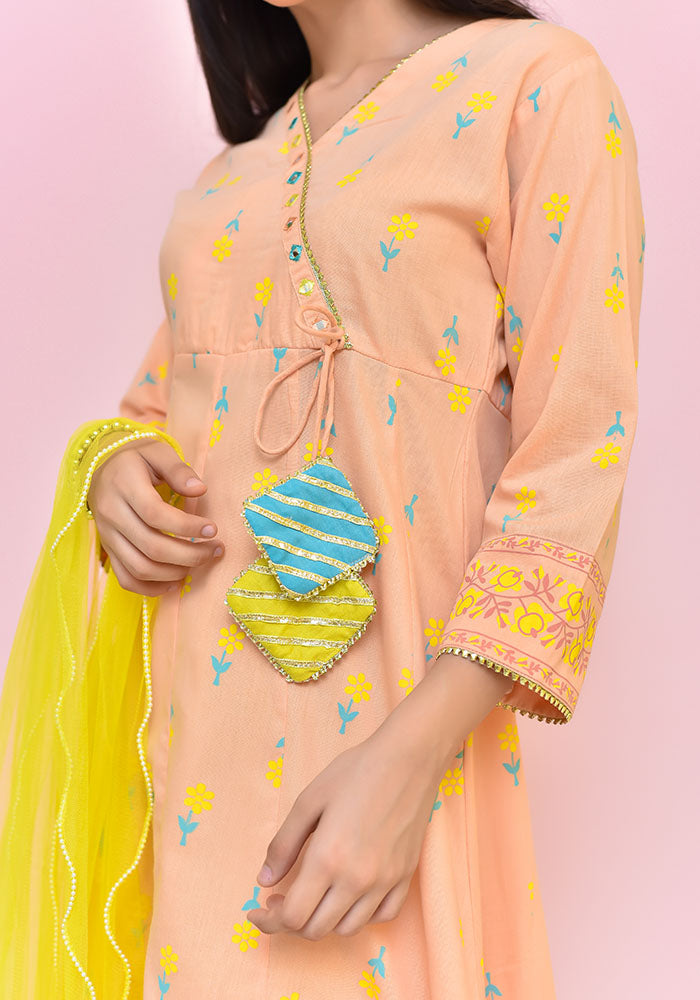 Cotton Printed 3 Pc Suit - Wear Ochre
