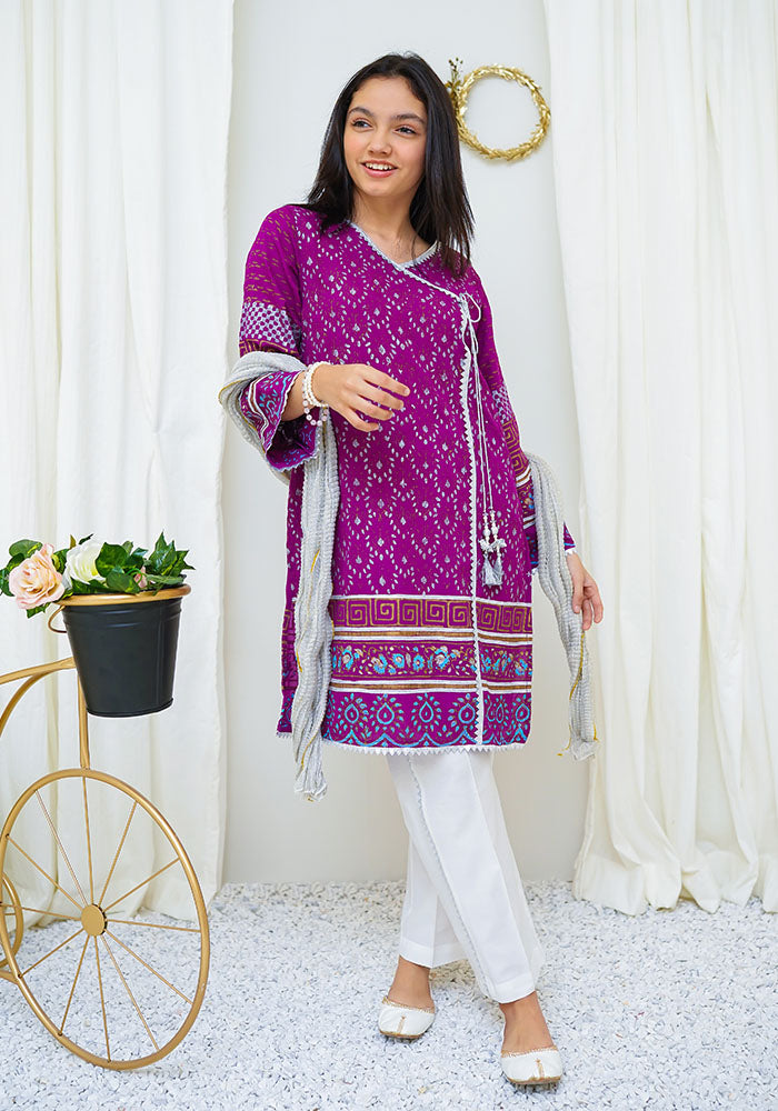 Georgette Printed 3 Pc Suit - Wear Ochre