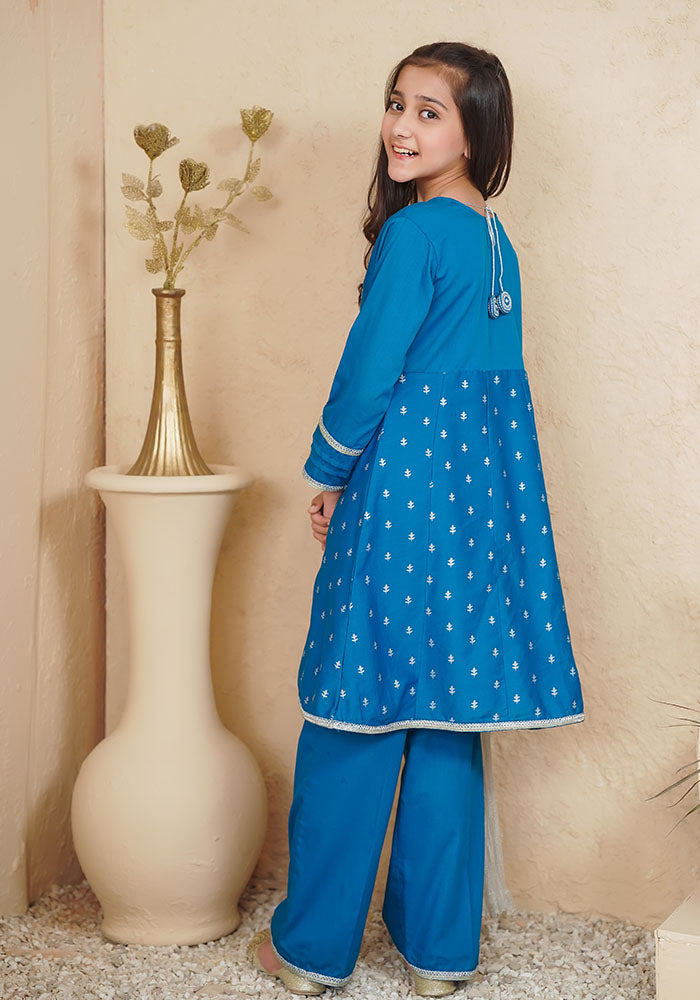 Cotton Embroidered 3 Pc Suit - Wear Ochre