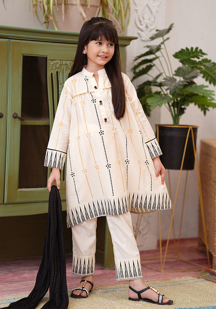 Cotton Printed 3 Pc Suit - Wear Ochre