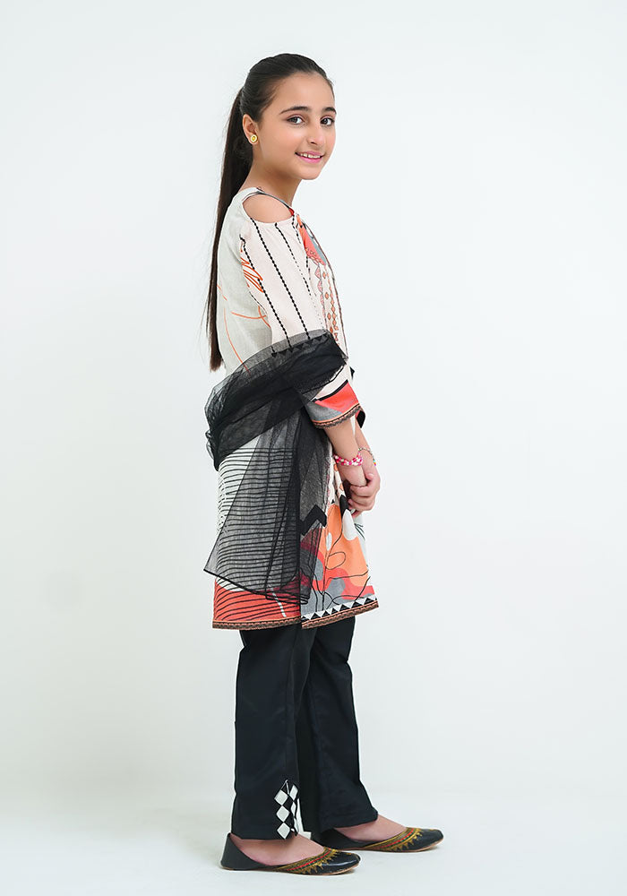 Lawn Digital Printed 3 Pc Suit - Wear Ochre