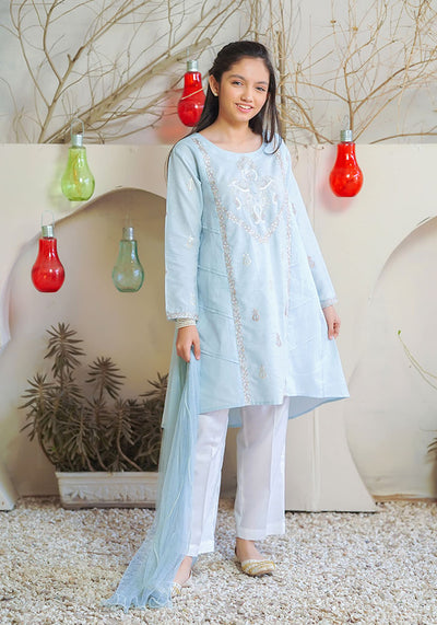 Cotton Embroidered 3 Pc Suit