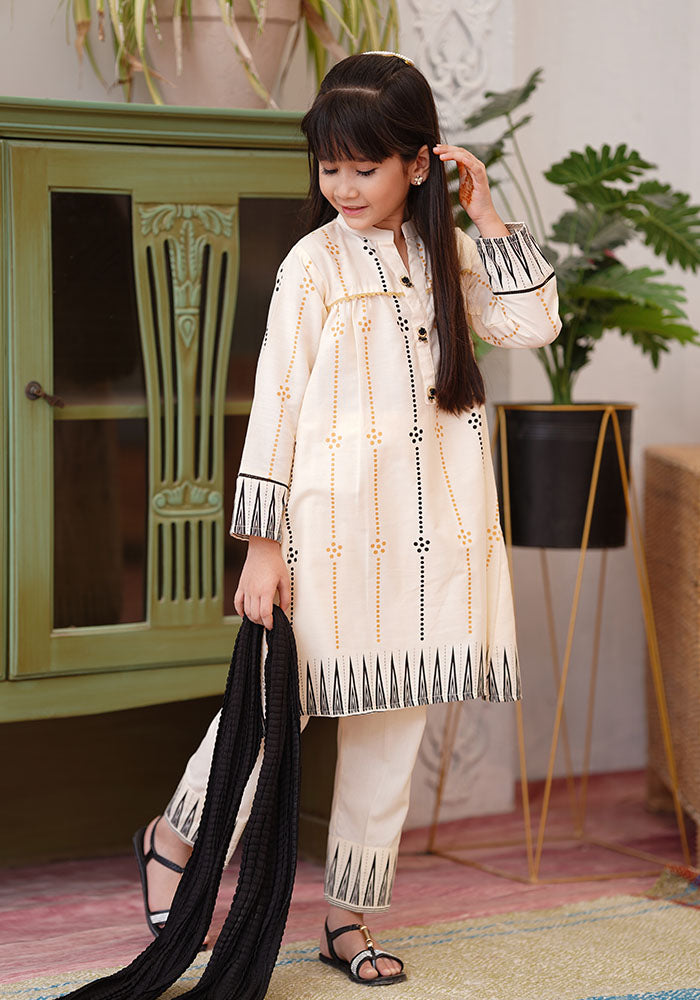Cotton Printed 3 Pc Suit - Wear Ochre