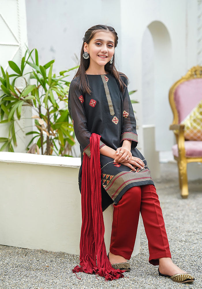 Cotton Jacquard 3 Pc Suit - Wear Ochre