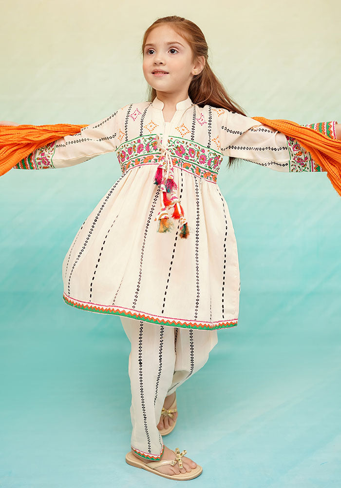 Cotton Printed 3 Pc Suit - Wear Ochre