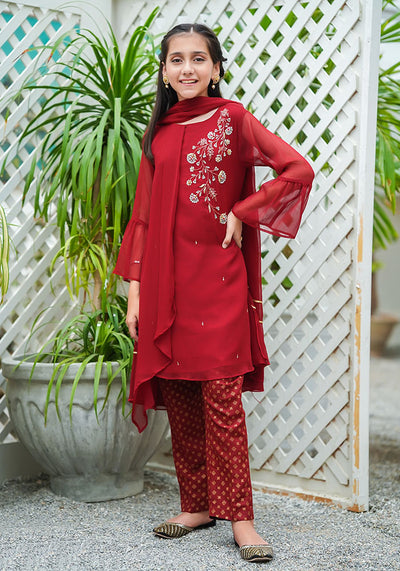 Chiffon Hand Work 3 Pc Suit