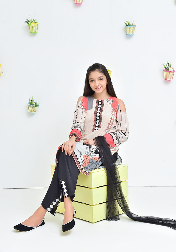 Lawn Digital Printed 3 Pc Suit - Wear Ochre