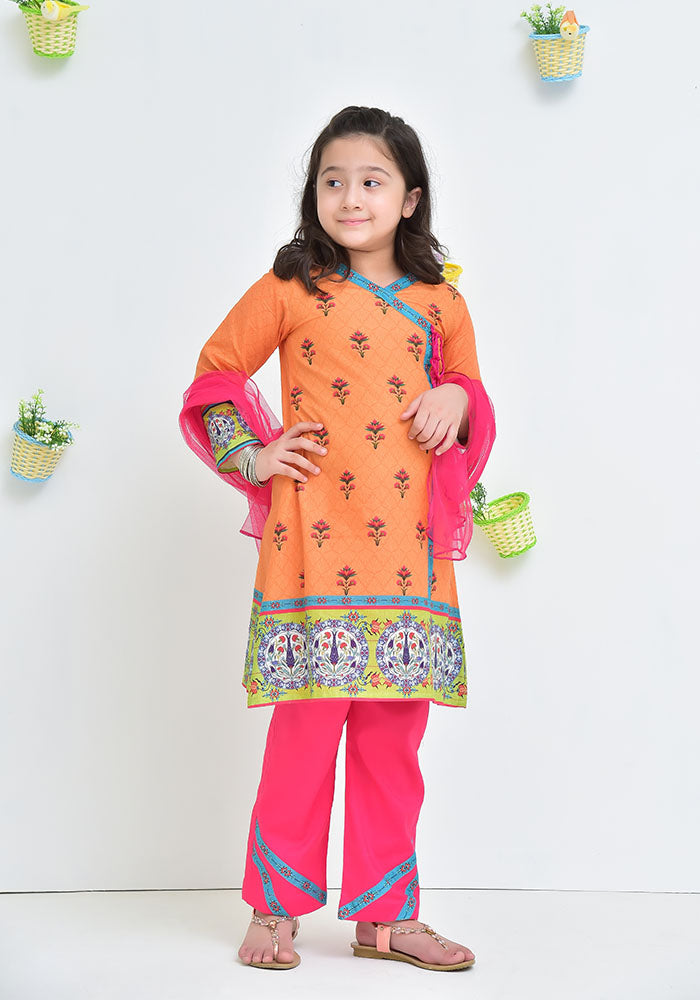 Lawn Digital Printed 3 Pc Suit - Wear Ochre