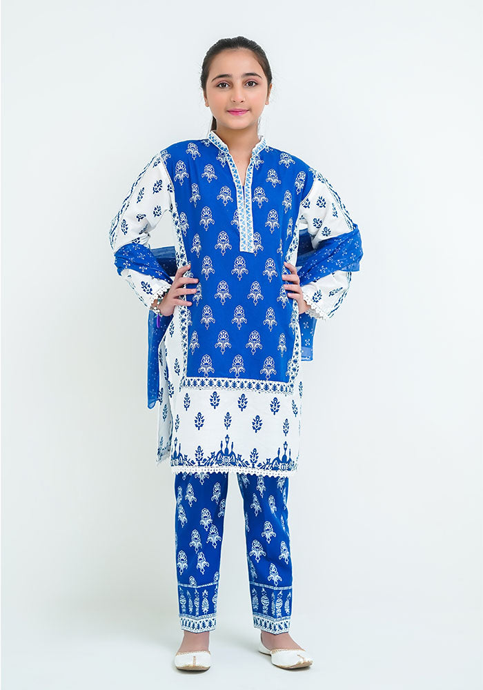 Cotton Printed 3 Pc Suit - Wear Ochre