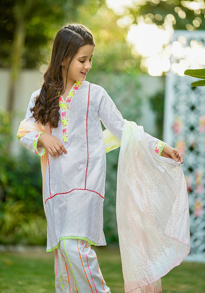 Chikan Kari Embroidered 3 Pc Suit - Wear Ochre