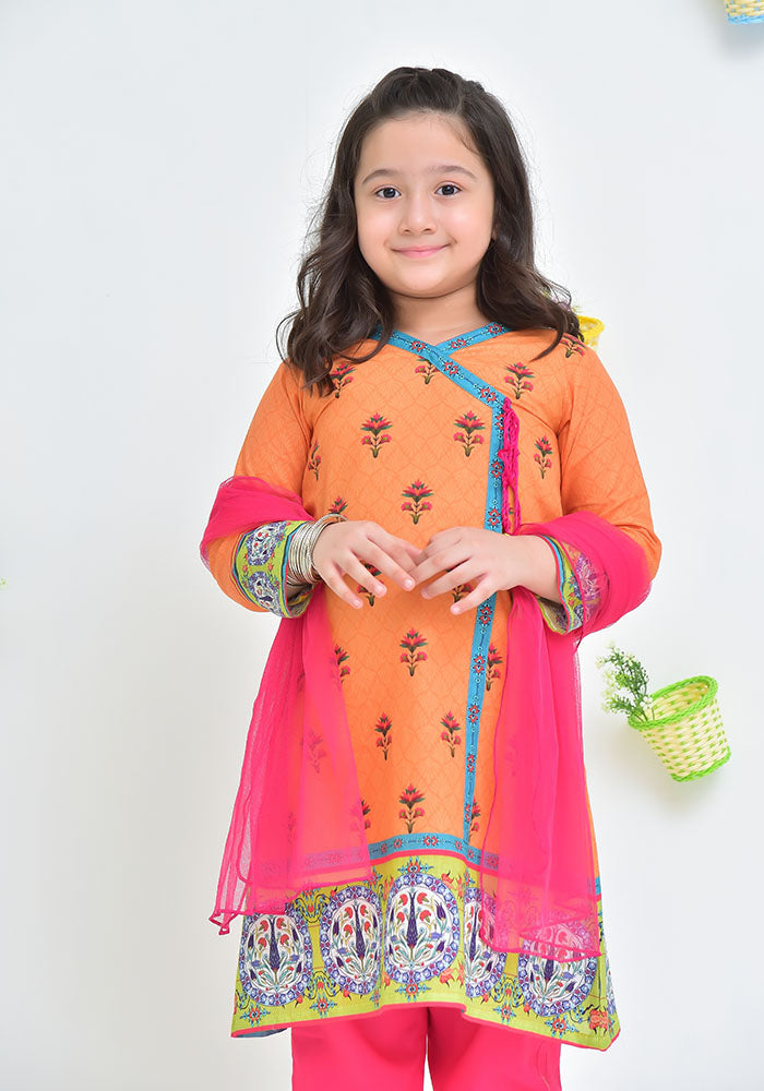 Lawn Digital Printed 3 Pc Suit - Wear Ochre