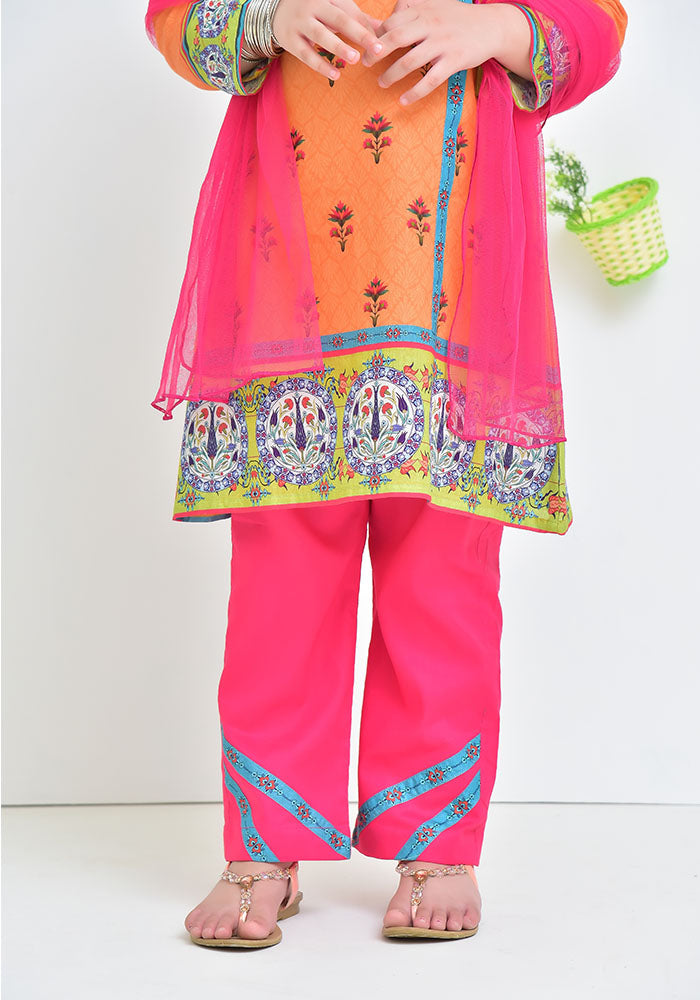 Lawn Digital Printed 3 Pc Suit - Wear Ochre