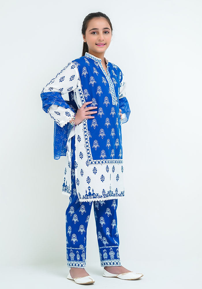 Cotton Printed 3 Pc Suit - Wear Ochre