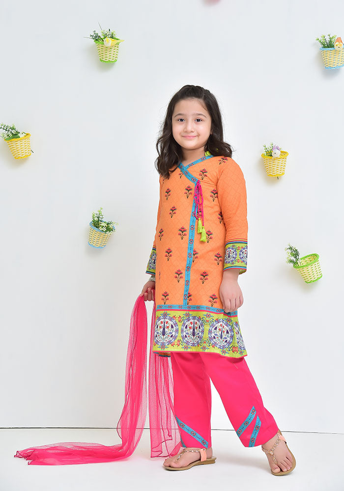Lawn Digital Printed 3 Pc Suit - Wear Ochre
