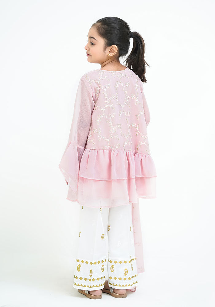 Chiffon Embroidered 3 Pc Suit - Wear Ochre