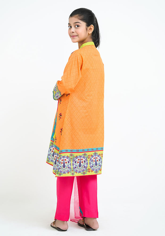 Lawn Digital Printed 3 Pc Suit - Wear Ochre