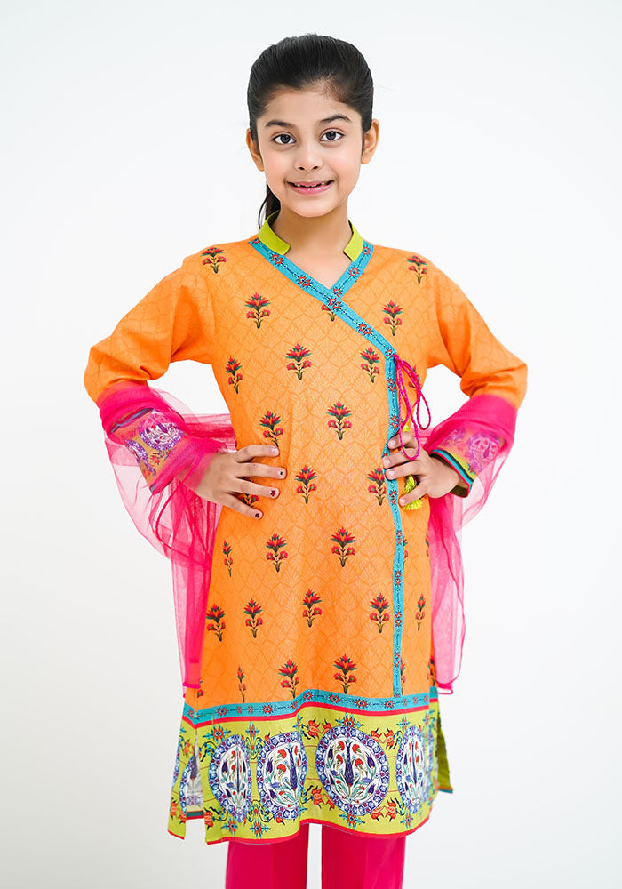 Lawn Digital Printed 3 Pc Suit - Wear Ochre