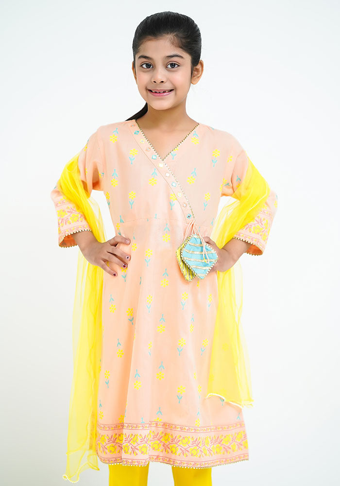 Cotton Printed 3 Pc Suit - Wear Ochre