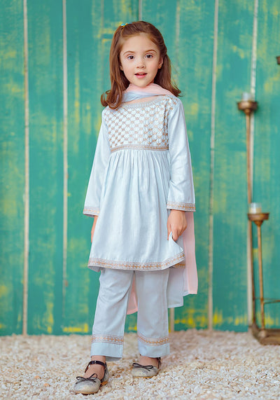 Cotton Embroidered 3 Pc Suit
