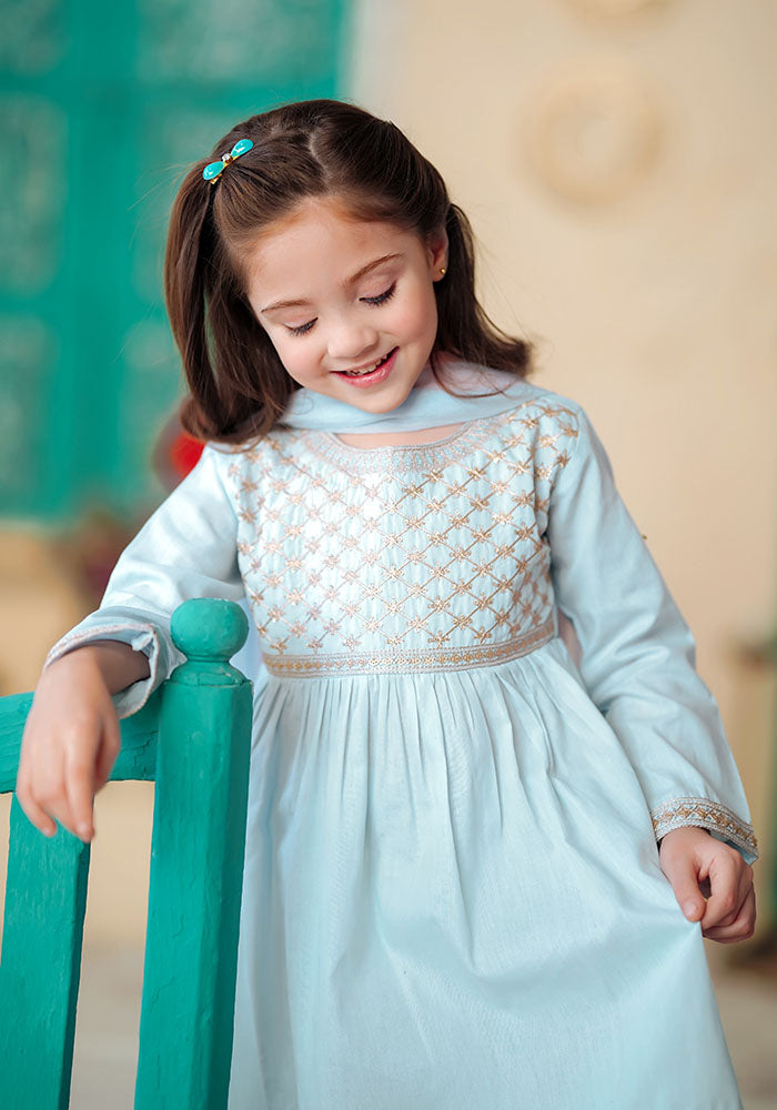 Cotton Embroidered 3 Pc Suit - Wear Ochre