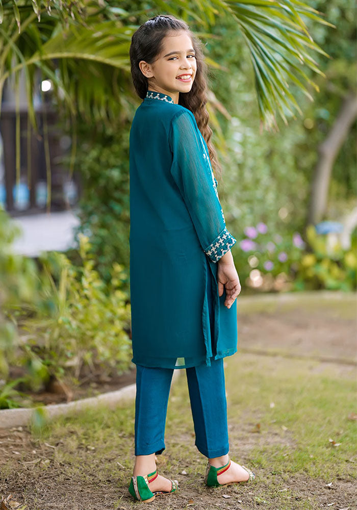 Chiffon Embroidered 2 Pc Suit - Wear Ochre