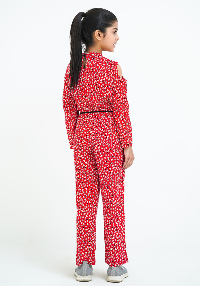 Printed Linen Jumpsuit - Wear Ochre