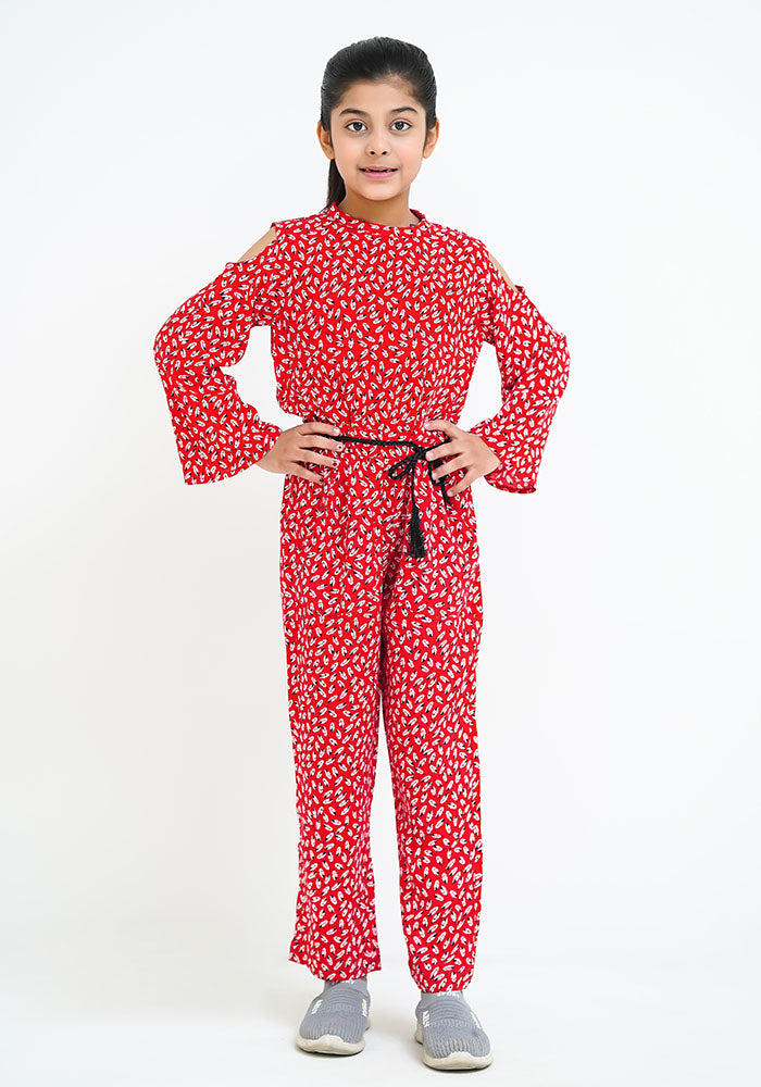Printed Linen Jumpsuit - Wear Ochre