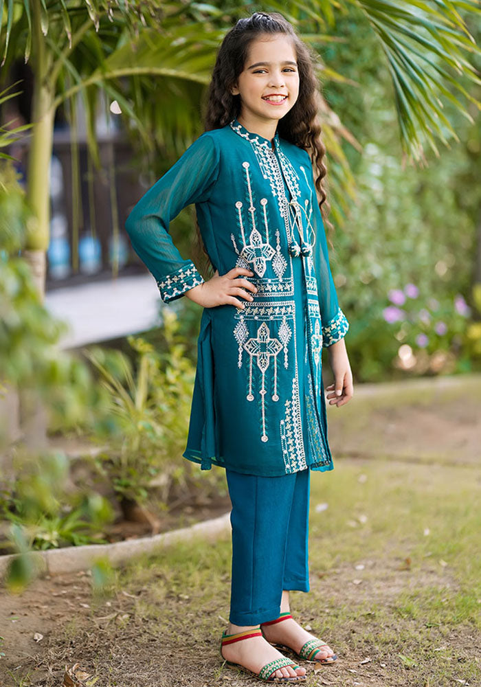 Chiffon Embroidered 2 Pc Suit - Wear Ochre