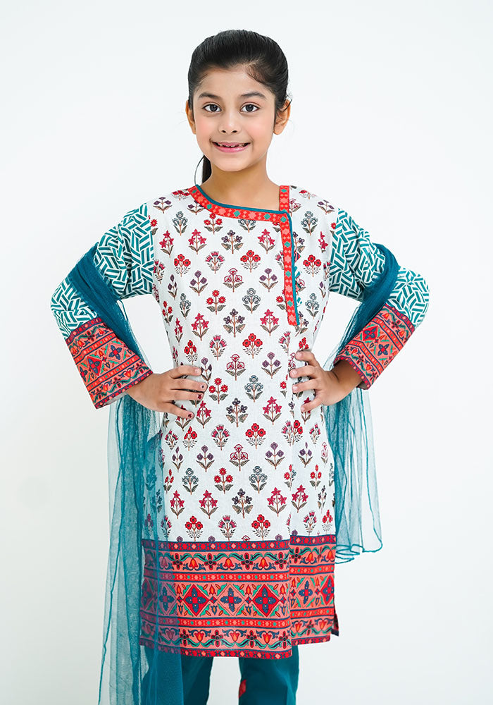Lawn Digital Printed 3 Pc Suit - Wear Ochre