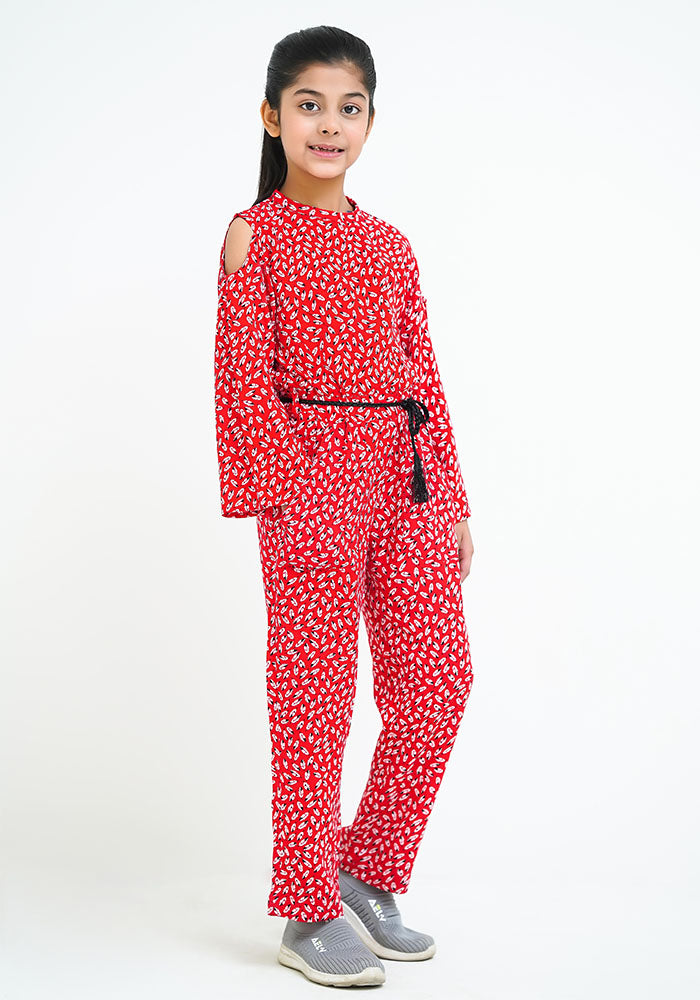 Printed Linen Jumpsuit - Wear Ochre