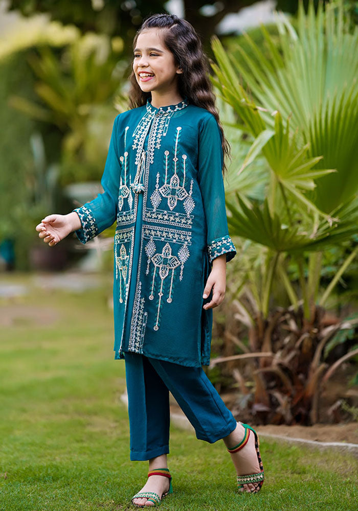 Chiffon Embroidered 2 Pc Suit - Wear Ochre