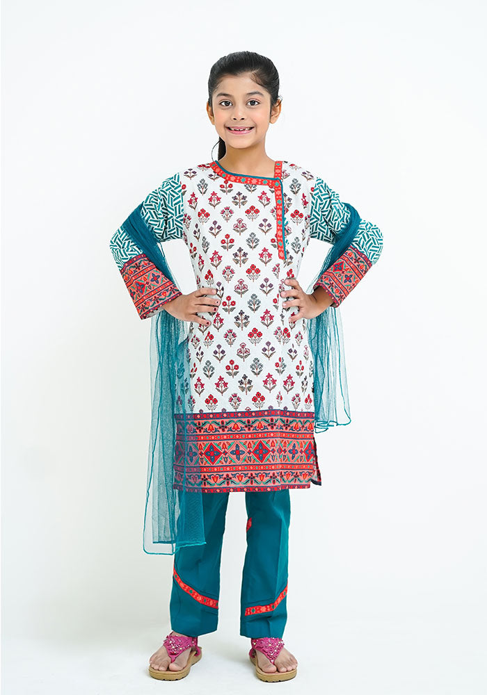 Lawn Digital Printed 3 Pc Suit - Wear Ochre
