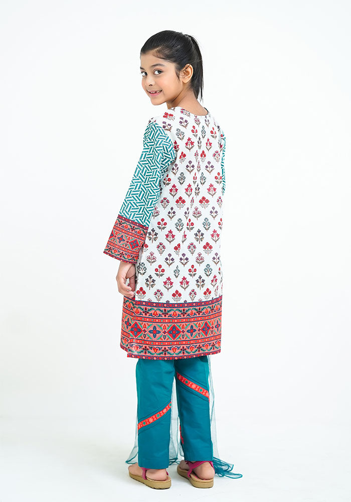 Lawn Digital Printed 3 Pc Suit - Wear Ochre