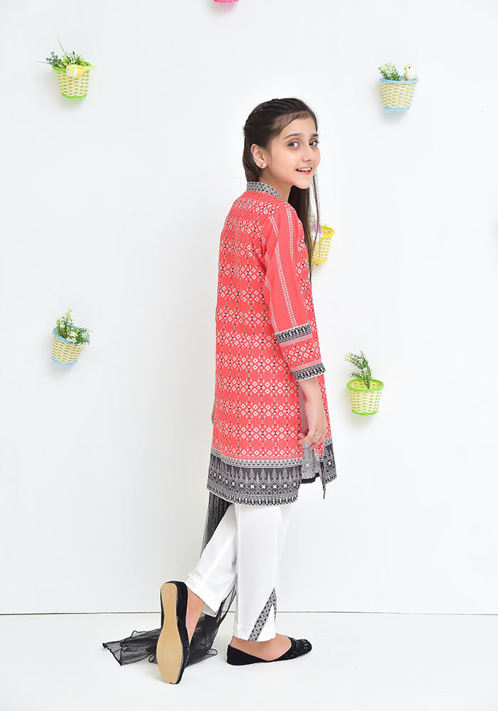Lawn Digital Printed 3 Pc Suit - Wear Ochre