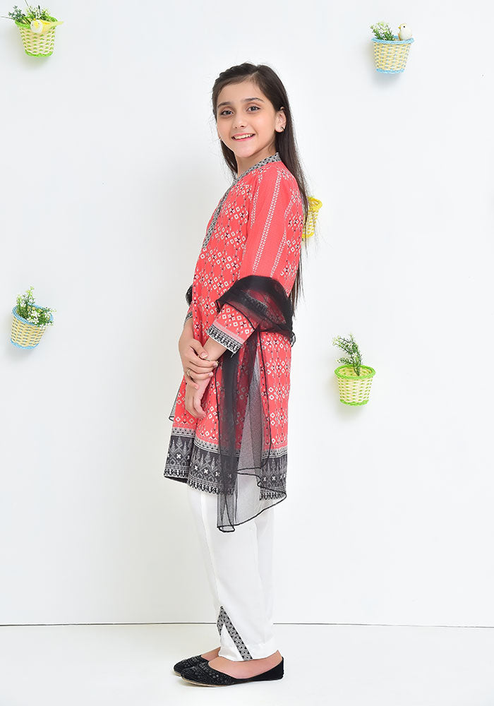 Lawn Digital Printed 3 Pc Suit - Wear Ochre