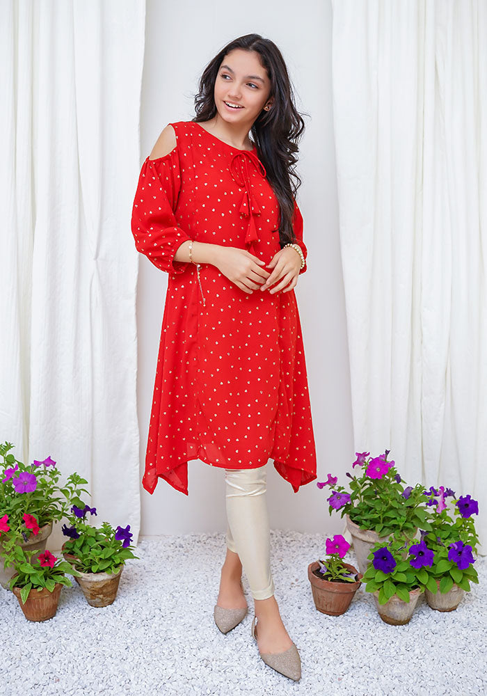 Georgette Printed Kurta - Wear Ochre