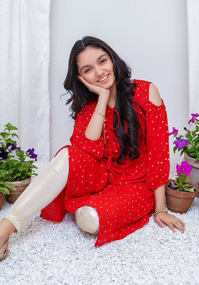 Georgette Printed Kurta - Wear Ochre