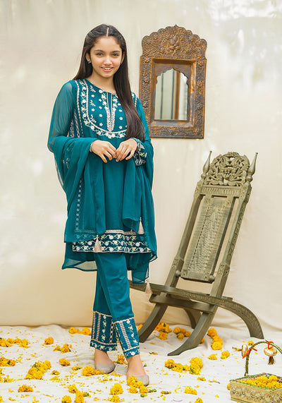 Chiffon Embroidered 3 Pc Suit
