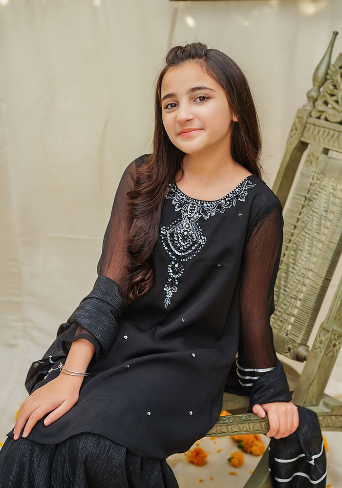 Chiffon Hand Work 3 Pc Suit - Wear Ochre