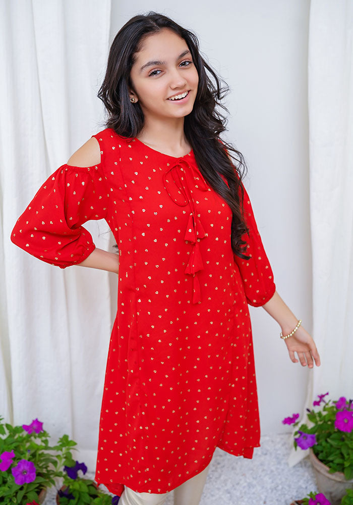 Georgette Printed Kurta - Wear Ochre