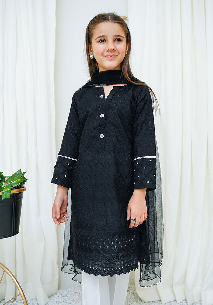 Chikan Kari 3 Pc Suit - Wear Ochre