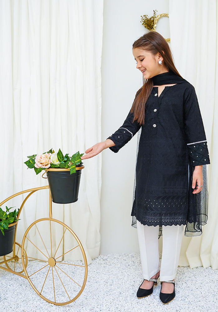 Chikan Kari 3 Pc Suit - Wear Ochre