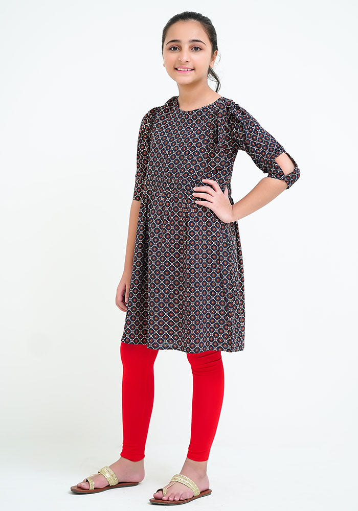 Printed Linen Top - Wear Ochre